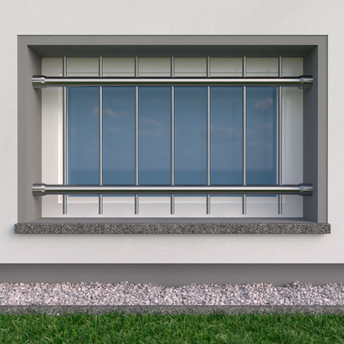 relaxdays Fensterschutzgitter Fenstergitter Einbruchschutz ausziehbar, 450  x 700-1050 mm